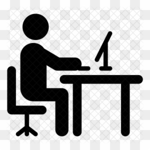 Man Computer Clipart Work Working Office Workplace - Work Desk Icon