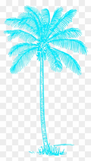Blue Palm Tree Clip Art At Clker Com Vector Clip Art - Light Blue Palm Tree