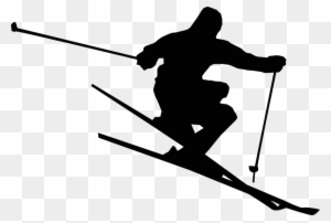 Ski Black Clip Art At Clker Com Vector Clip Art Online - Skiing Black And White