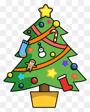 A Christmas Tree Decorated With Homemade Ornaments - Christmas Tree Clip Art