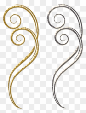Gold And Silver Decorative Ornaments Png Clipart - Swirl Clips Gold Png