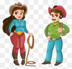 Cowboy Man Woman Girl Western Hat Macho - Cowboy Man And Woman