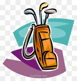 Golf Vector Clipart Of A Golf Bag With Clubs - Illustration