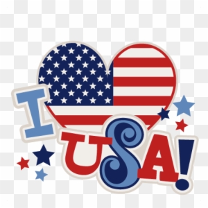 I Heart Usa Title Svg Scrapbook Cut File Cute Clipart - Love Usa Clipart