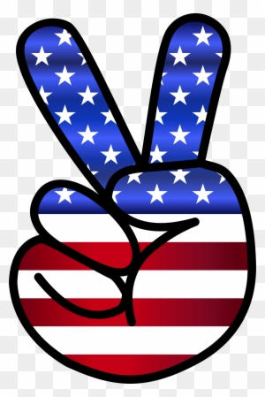 American Flag Clip Art Small - American Flag Peace Sign Hand