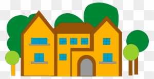 House Home Large Orange Architecture Building - Clipart Buildings