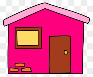 Pink House Svg Clip Arts 600 X 498 Px - House Clip Art Pink