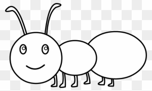 Ant Outline Clip Art Cute Coloring Page Free - Ant Black And White