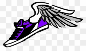 Running Shoe With Wings Clip Art - Running Shoe Clipart