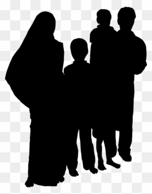 Indian Family Clipart Black And White - Silhouette Of Older Couple