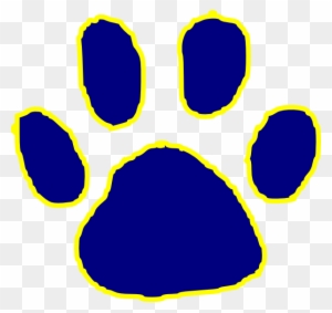 Tiger Paw Clip Art - Blue And Gold Paw Print