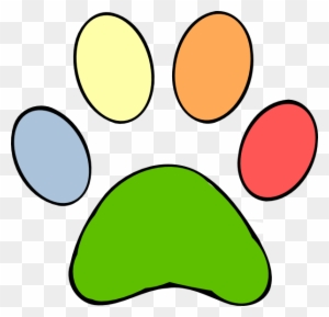 Colorful Paw Print Clipart