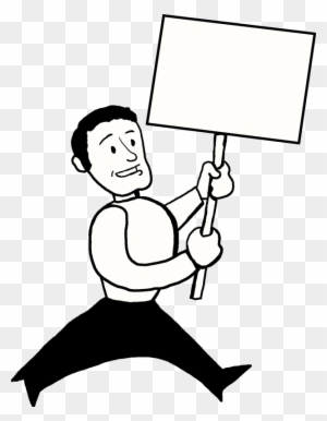 Helping Hand Clipart - Cartoon Guy Holding Sign Png