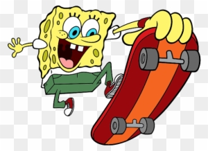 Spongebob, Garry Spongebob Chasing Jellyfish Spongebob - Spongebob On A Skateboard