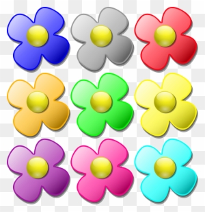 Game Marbles Flowers Medium 600pixel Clipart, Vector - Colorful Flower Pattern Shower Curtain