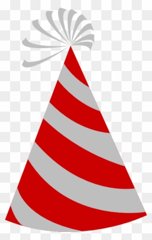 Party Hat Clip Art - Red And White Birthday Hat