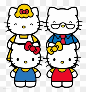 Fifi Hello Kitty Posing For Picture With Family - Hello Kitty And Family