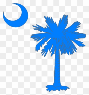 Carolina Blue Palmetto Tree Svg Clip Arts 552 X 595 - Flag Of South Carolina