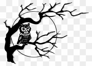 Owl On Tree Branch Clip Art - Owl Clip Art