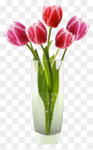 Pink Red Tulips Vase Png Clipart Clipart Best Clipart - Clipart Flowers In A Vase