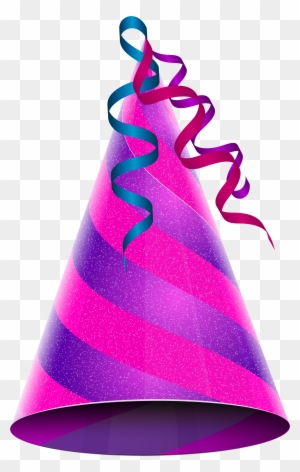 Birthday Party Hat Purple Pink Png Clip Art Imageu200b - Purple Pink Party Hat