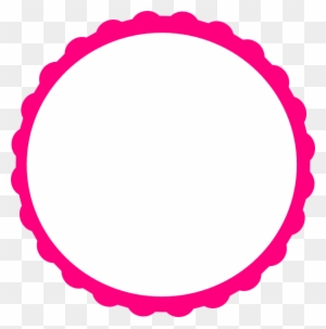 Pink Scallop Clip Art - Scalloped Circle Frame Clip Art Pink