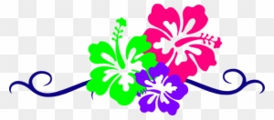 Hawaiian Flower Border Clip Art - Luau Flowers Clip Art