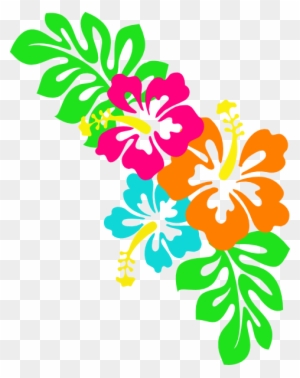 Hibiscus Clip A - Hawaiian Flowers Shower Curtain