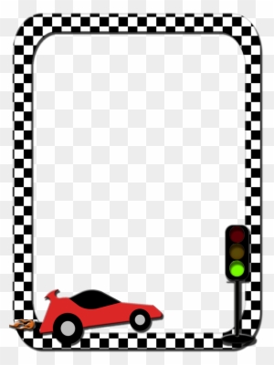 Be Sure They Save As Images So They Have A Transparent - Race Car Checker Border