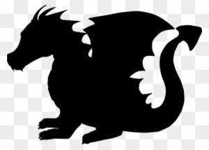 Dragon Animal Fantasy Silhouette Black Dra - Baby Dragon Silhouette