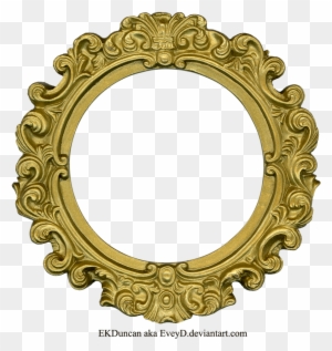 Golden Round Frame Png Clipart - Gold Oval Frame Png