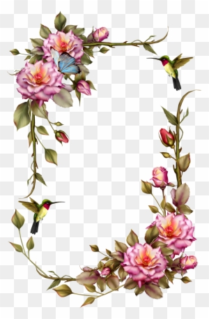 Borders And Frames Picture Frames Flower Wreath Clip - Marcos De Flores Png