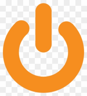 Button Clipart Outline - Orange Power Button Png