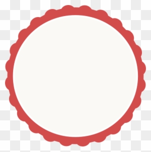 Red Ivory Scallop Circle Frame - Red Circle Frame Clipart