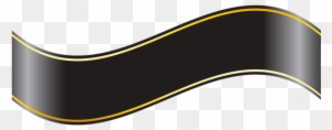 Черный Баннер Png Clipart - Gold And Black Banner