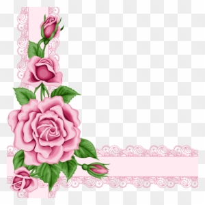 Borders * Cantoneiras * Cluster - Roses Flowers Border Clip Art