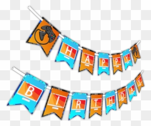 Video Gamer Game On "happy Birthday" Party Banner - Banner