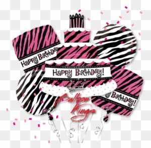 Happy Birthday Zebra Cake Bouquet - Shape Balloon - Fabulous Birthday Cake Happy Birthday!