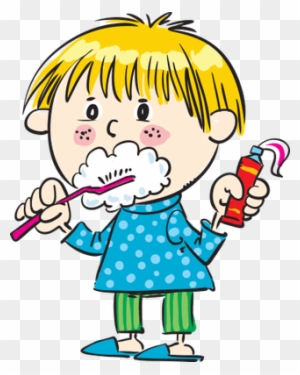 Child Brushing Her Teeth - Brush Teeth Clipart Png