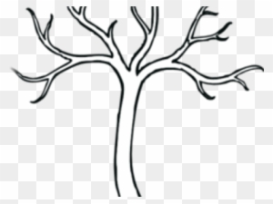 Barren Clipart Silhouette Tree - Outline Of A Tree Without Leaves