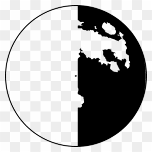 Half Moon Phase Symbol Vector - Moon Black And White Craters