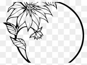 Poinsettia Clipart Line Drawing - Simple Drawing Of Border Design