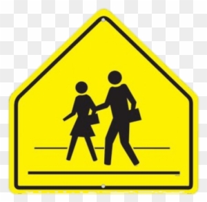 Railroad Clipart Crosswalk Sign - Traffic Signs School Crossing