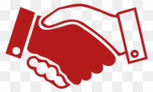 Two Hands Shaking Each Other - Red Partner Icon