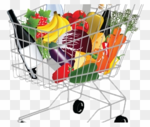 Basket Clipart Grocery Shopping - Supermarket Shopping Cart Png