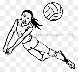 Volleyball Hit - Volleyball Player Hitting Drawing