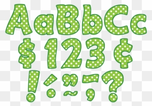 Tcr5345 Lime Polka Dots Funtastic 4" Letters Combo - Teacher Created Resources Funtastic Letters Combo Pack