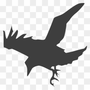 Crow Bird Black Fly Land Silhouette Grey - Raven Silhouette