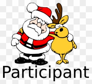 Participant Honor Clip Art - Funny Santa And Reindeer Round Ornament