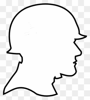 Soldier Outline Clip Art At Clker - Silhouette Of A Soldier's Head